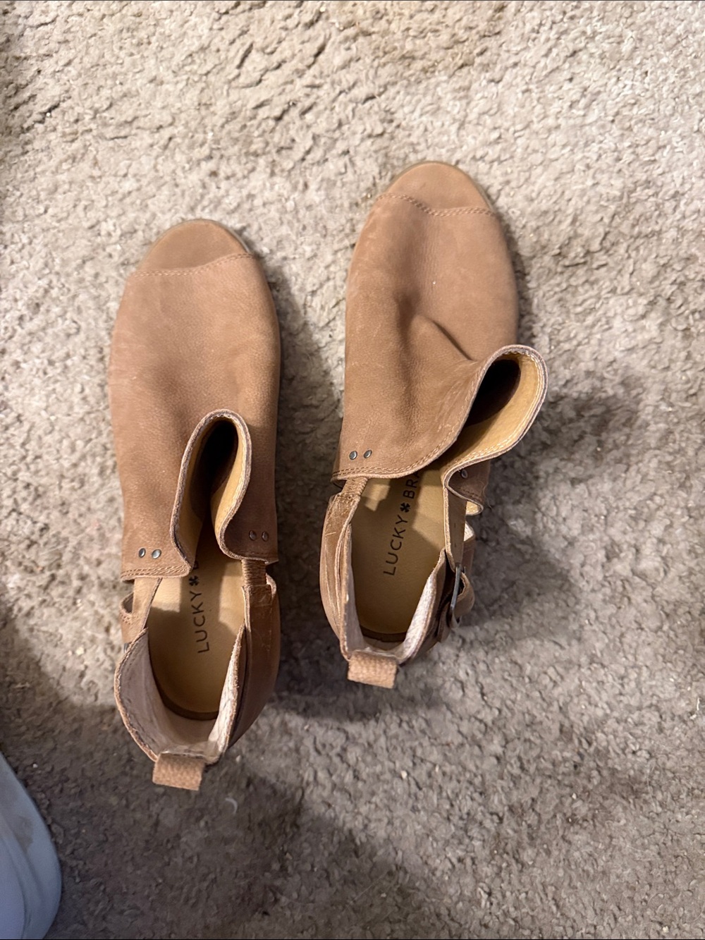 Lucky Brand Tan Suede Ankle Booties